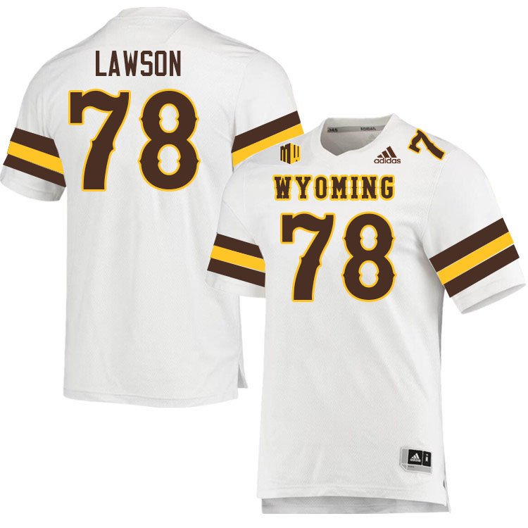 #78 Cooper Lawson Wyoming Cowboys Jersey College Football Uniforms,Gears,Jerseys-White